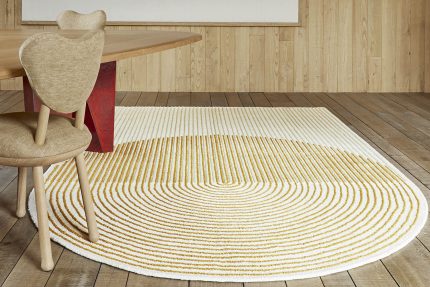 PLY Yellow, ručno vezen luksuzni tepih, krug i kvadrat, gan rugs
