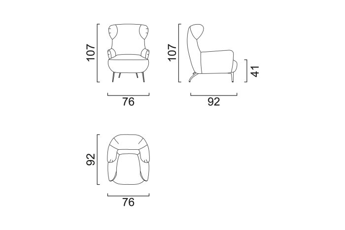 Rafael dizajnerska fotelja, visoki naslon