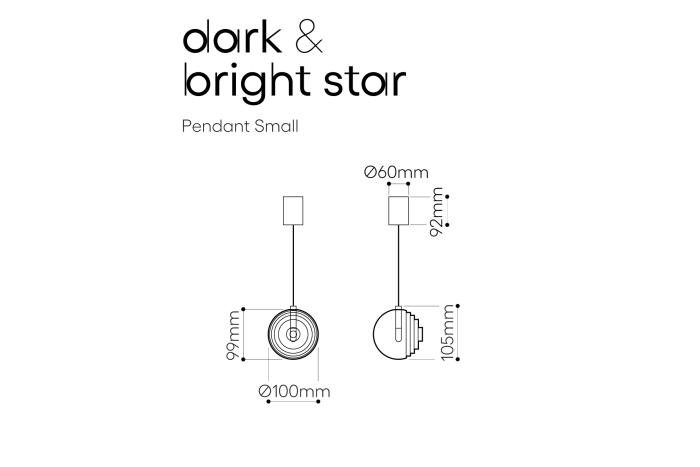 DARK & BROGHT STAR dizajnerske visilice, BOMMA